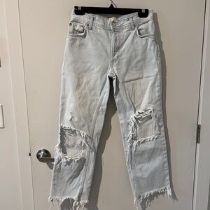 We The Free Light wash denim distressed jeans